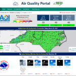 A screenshot of the Air Quality Portal dashboard containing air quality and weather forecasts