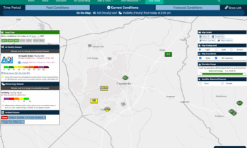 New hourly AQI layer displays all available monitors and pollutants.