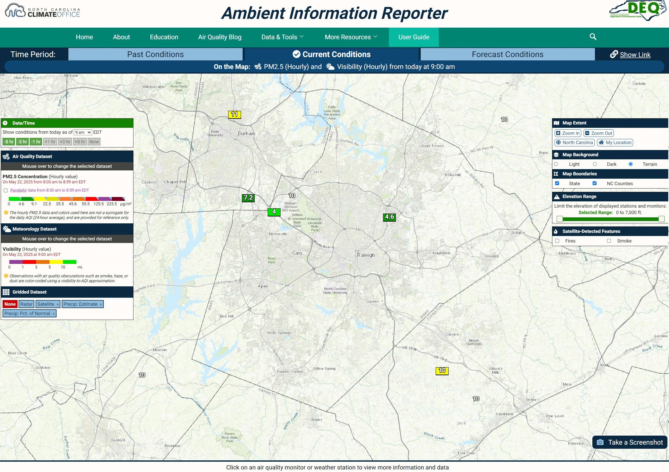 Comparison of Wake County PM2.5 monitors with and without PA monitors